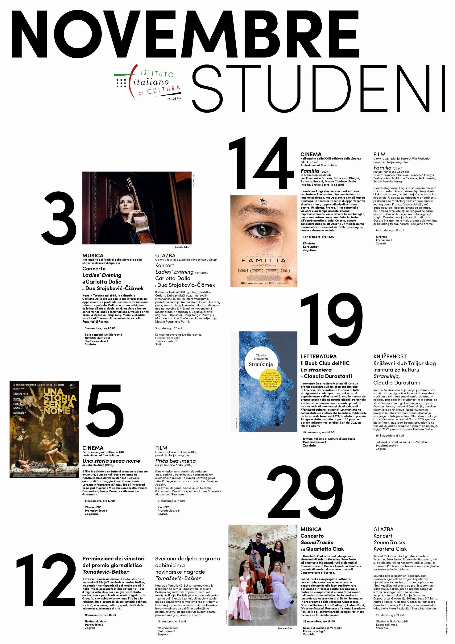 plakat eventi NOVEMBRE